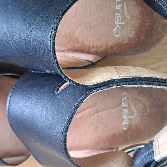 Dansko Minka Women’s EU 40 Black Leather Block Heel Ankle Strap Sandals 10 - Picture 9 of 10